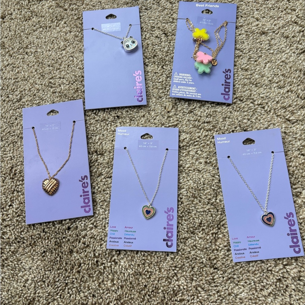 Claire's Heart and Charm Necklace Collection